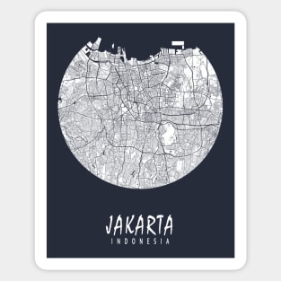 Jakarta, Indonesia City Map - Full Moon Sticker